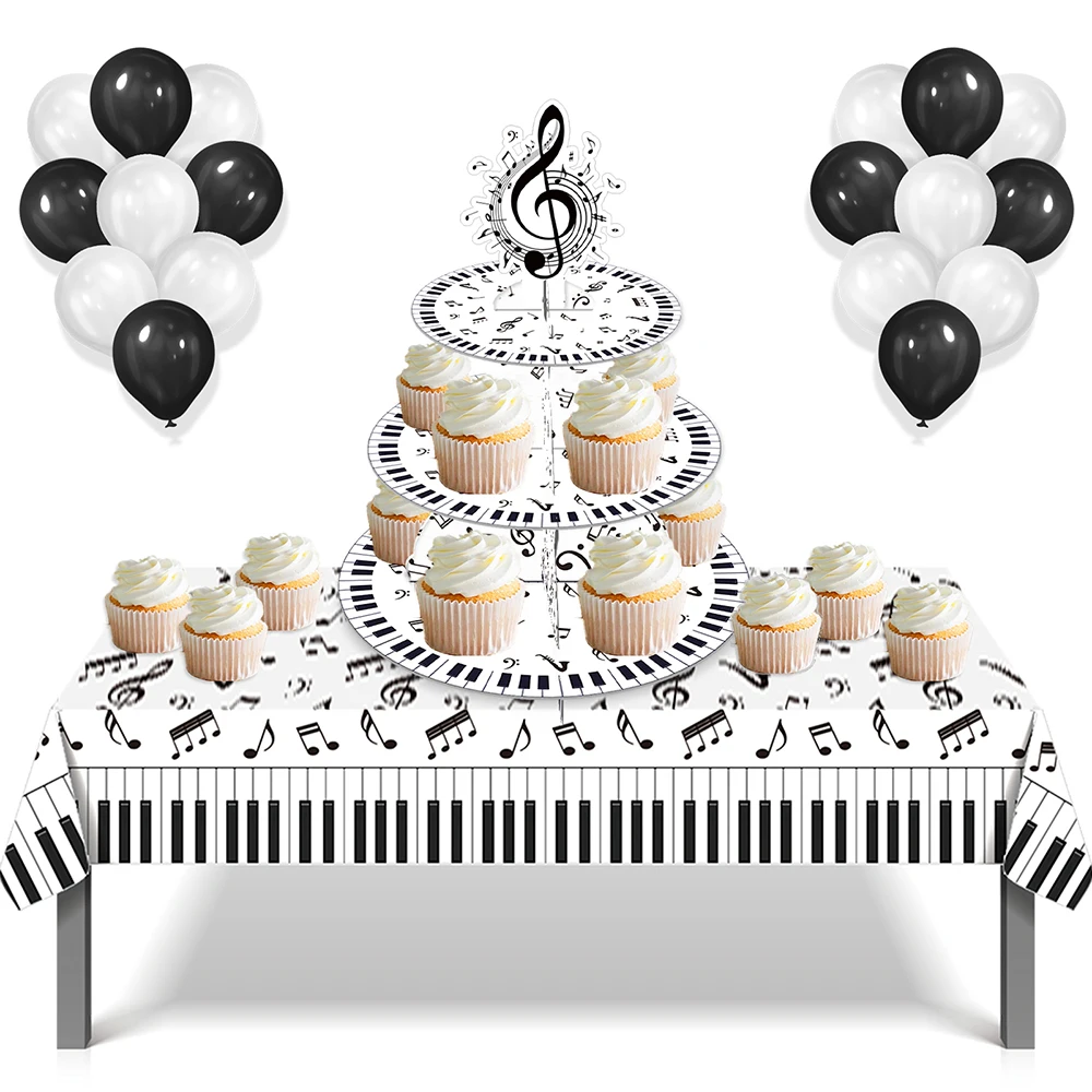 

3-layers Wedding Musical Note Birthday Party Paper Cupcake Display Stand Kids Music Baby Shower Party Cake Decorating Supplies