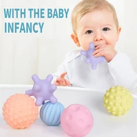 Textured Rubber Ball Set Soft Develop Baby Tactile Senses Toy Baby Touch Hand Training Massage Ball Rattle Activity Toys 2