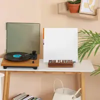 Now Playing Vinyl Record Stand Retro Holder for Vinyl Record Wood Record Display Stand LP Vinyl Gift Ideas Turntable Accessories 2