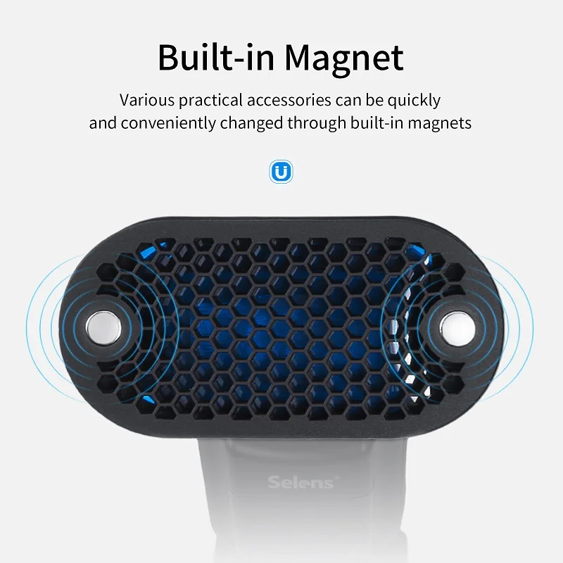 Description Picture 4 of itemSelens 7Pcs Photo Studio Kits Flash Speedlight Honeycomb Grid Diffuser Reflector With Magnetic Gel Band photography Accessories