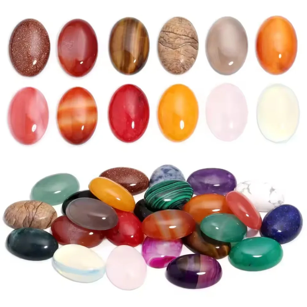 Natural Stone Oval Cabochon Beads