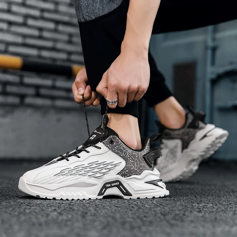 Male Casual Running Shoes Fish Scale 2023 Fashion Sports Sneakers for Men Original Designer Footwear Men Gym Fitness Trainers