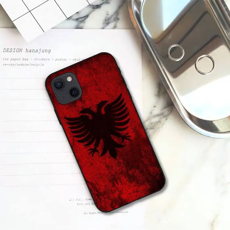 Albania flag  Phone Case For iPhone 11 12 Mini 13 14 Pro XS Max X 8 7 6s Plus 5 SE XR Shell