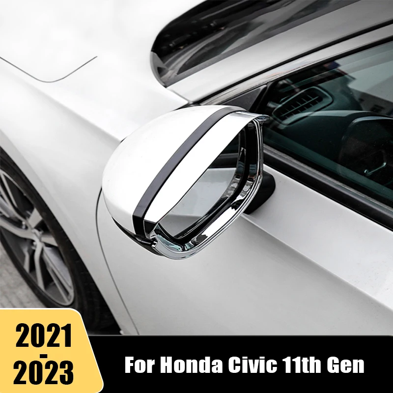

Для автомобильного зеркала заднего вида Honda Civic 11 поколения 2021 2022 защита от дождя и дождя накладки декоративные аксессуары