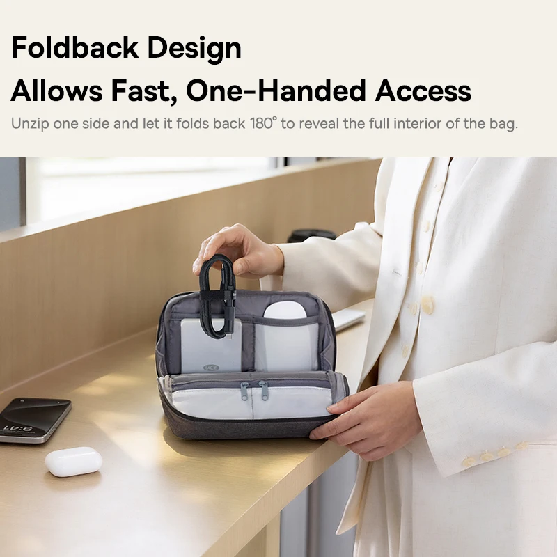 Baseus Phone Storage Bag for iPhone 17 Samsung Waterproof Digital Electronic Organizer Portable Power Bank Charger Camera Bag