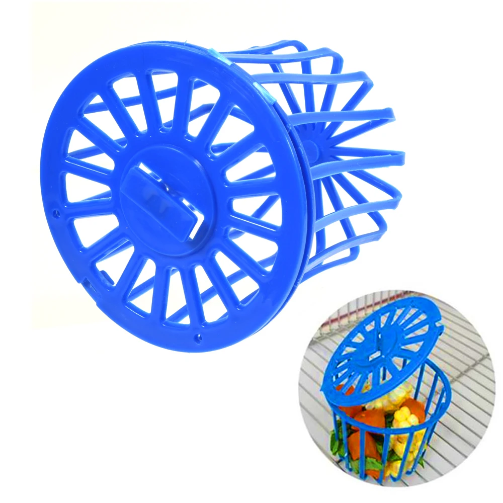 Creative Multi-Purpose Cage Hanging Toys Bird Fruit Vegetable Feeder Basket Parrot Window Bird Feeder 1pc