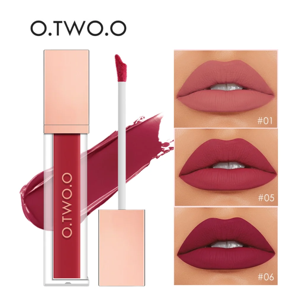 

O.TWO.O 12 Color Liquid Lipstick Matte Finish Sexy Silky Lip Gloss Waterproof Kiss-proof Lasting Lip Glaze Lip Tint Cosmetics