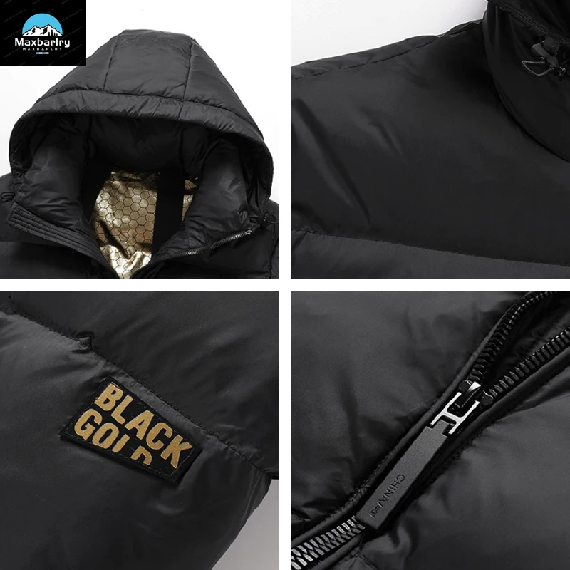 Men Down Jacket Warm Hooded Waterproof Jacket Coat Winter Men Thick Windproof Lightweight High Quality Slim Down Jacket Male Hot