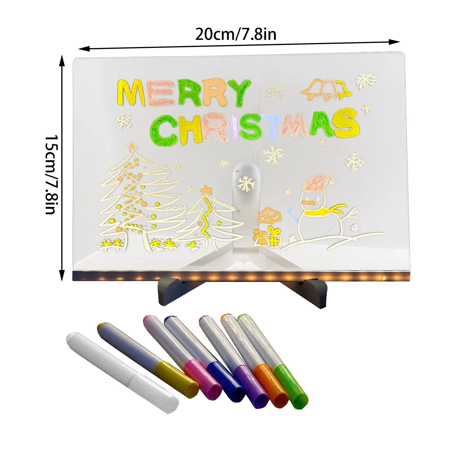 LED 조명 아크릴 메시지 보드 지울 수있는 어린이 그림 그리기 보드 DIY 어린이를위한 생일 선물 바 광고 보드