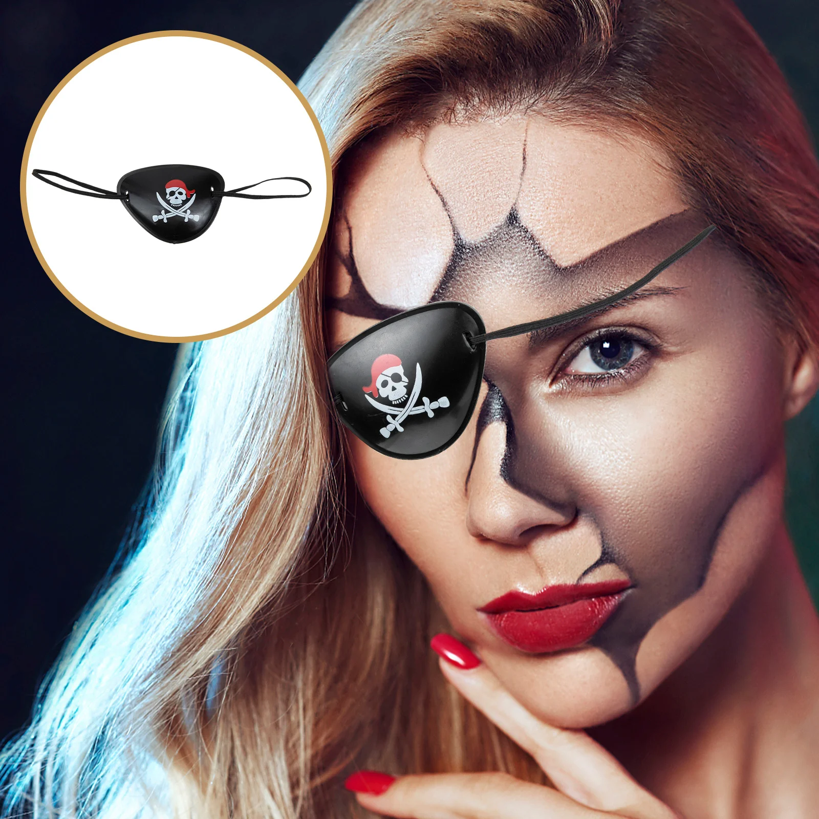

Pirate Eye Mask Skull Pattern Halloween Party Cosplay Eye Mask Captain Eye Patches for Halloween Pirate Theme Party Decoration