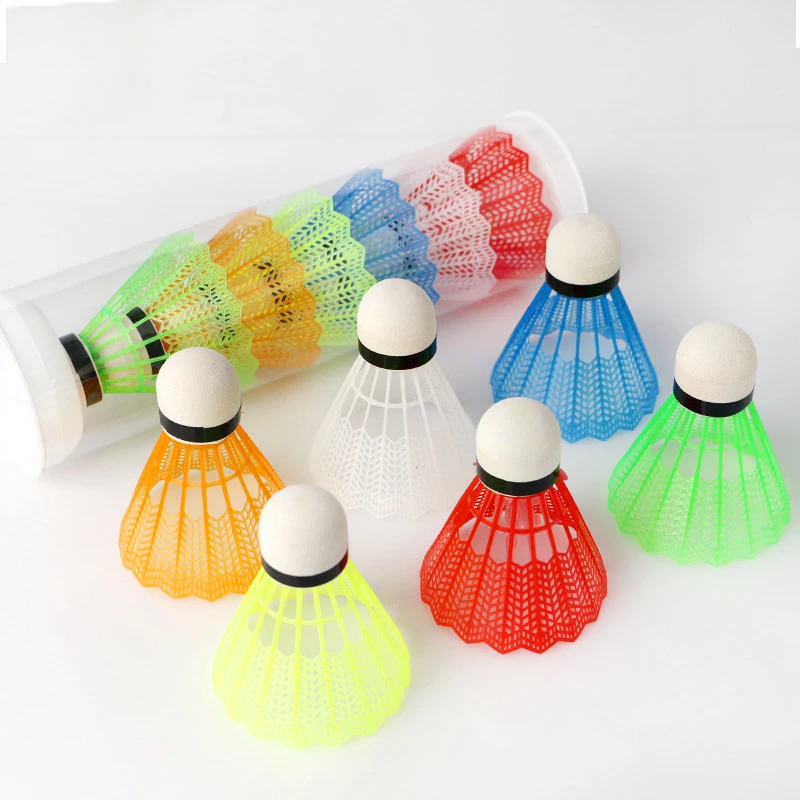 12pcs Plastic Badminton Ball Colored Plastic Ball Barrel Children's Colored for outdoor badminton ball badminton shuttlecock feather shuttlecock