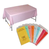1pc Reusable Tablecloths BPA Free Plastic 54 x 72 inch Dining Table Cover Cloth for Parties Picnic Camping Outdoor Disposable 1