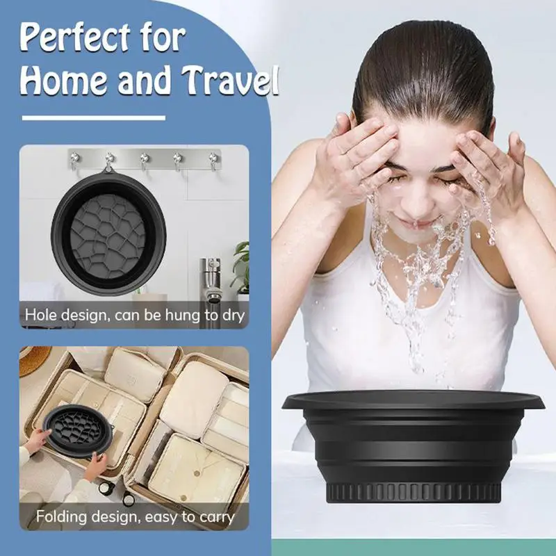 Bowl for Face Ice Bath Quick Cooling Built-In Icetray Foldable Wash Basin Bathroom Accessories Cosmetic Beauty Tool for Home