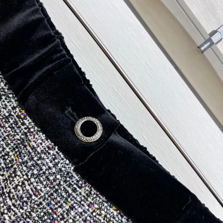 Brand New 2023 Autumn Chic OL High-rise Straight Pants High Quality Vintage Tweed Pants C026