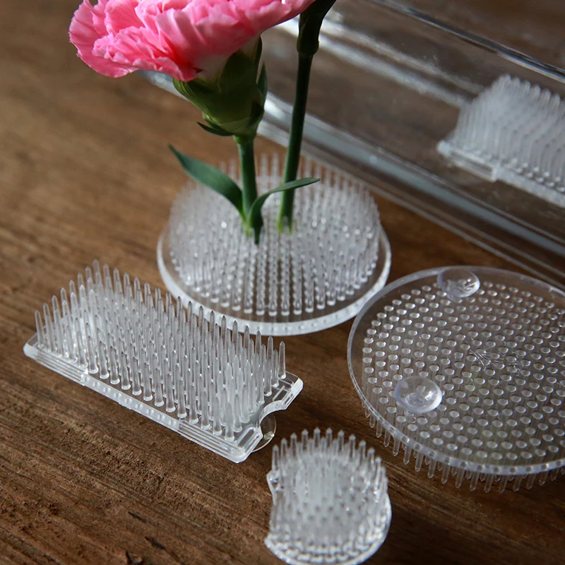 Clear Plastic Ikebana Kenzan Plastic Flower Base Holder Floral Frog Pin