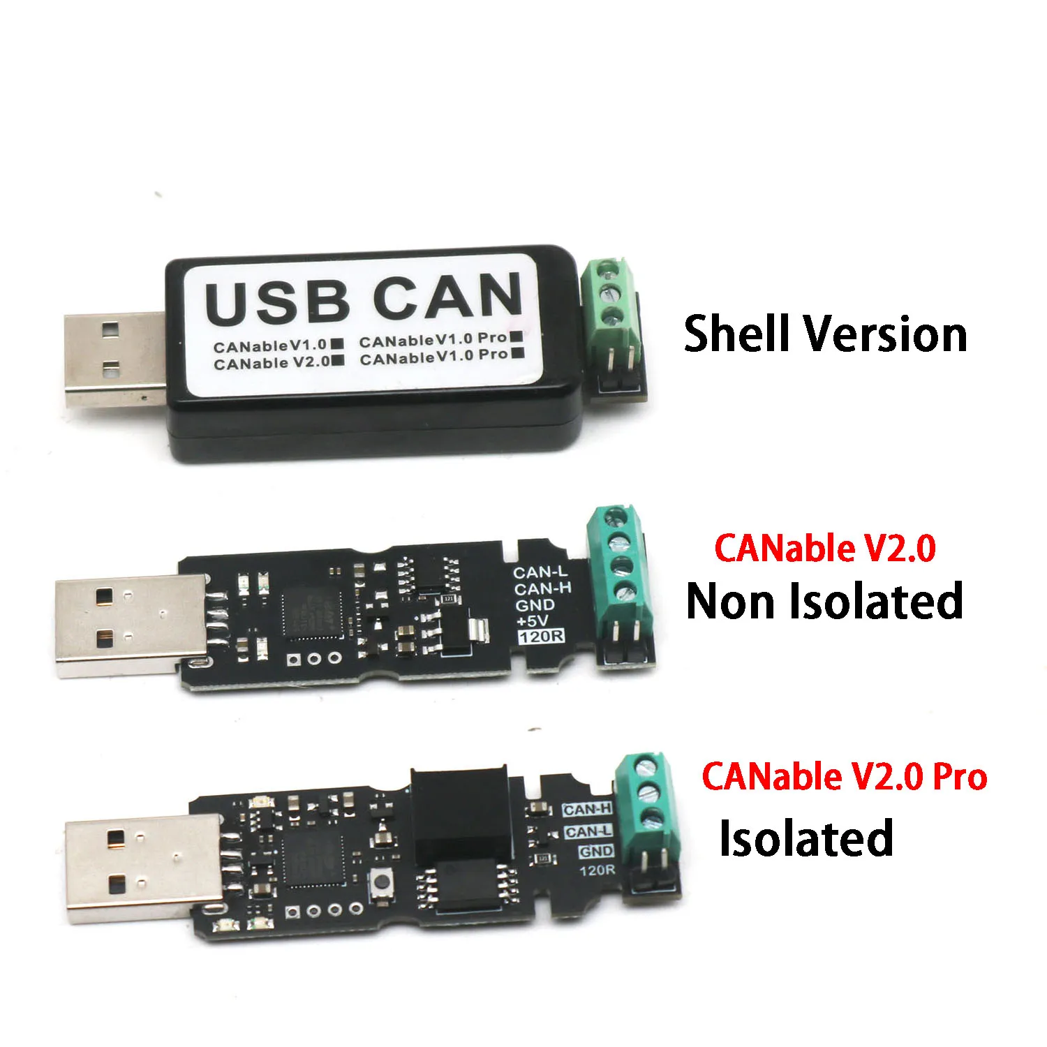 CANable V2 USB-CAN FD Adapter CAN Bus Analyzer debugging tools Communication CAN-FD SLCAN candlelight Cangaroo for car Industrial