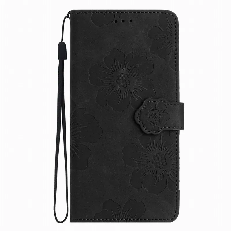Floral Book Style Flip Wallet Case with Card Slots