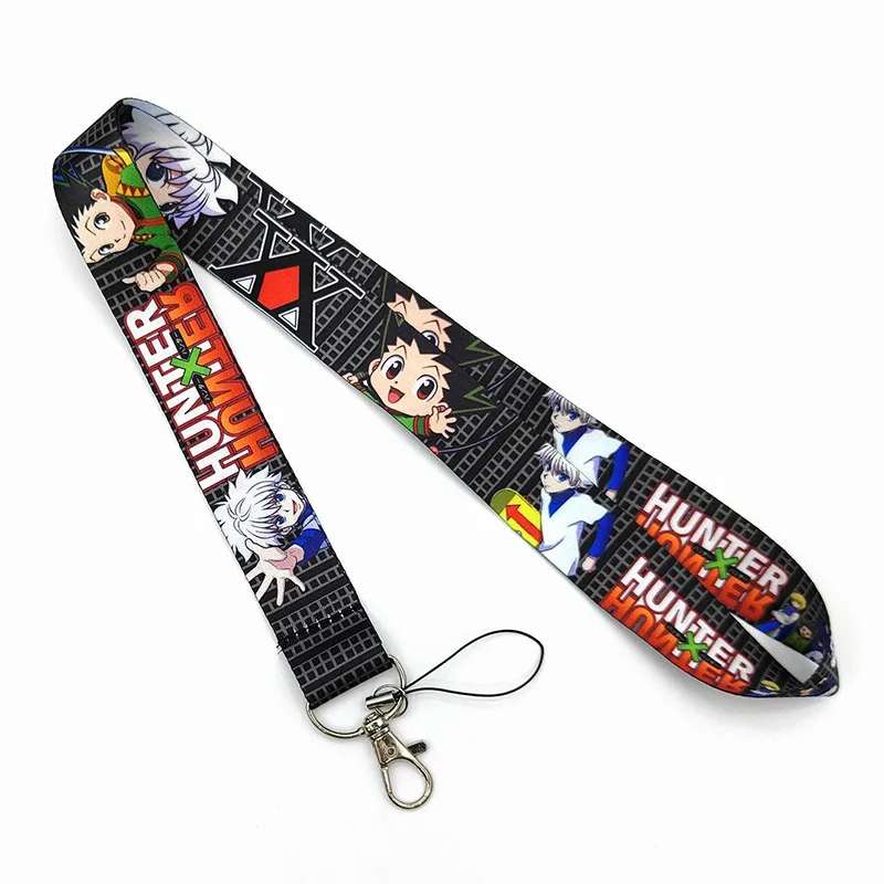 Anime-Inspired Hunter Lanyards & Card Set with Cute Badge and Keychain Accessory