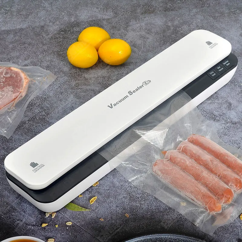 Máquina Seladora de Vácuo Molhada Seca 110v 220v Automática Household Cozinha Elétrica Alimentos Vácuo Embalagens Plásticas Seladores Includ 20 Bag