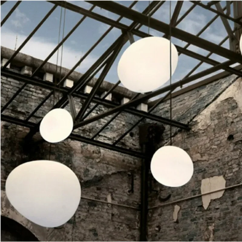 Italian Creative Pebble Chandelier Living Room Bedside Restaurant Bar Goose Egg Duplex Staircase Pendant LIghts Room Decoration 4