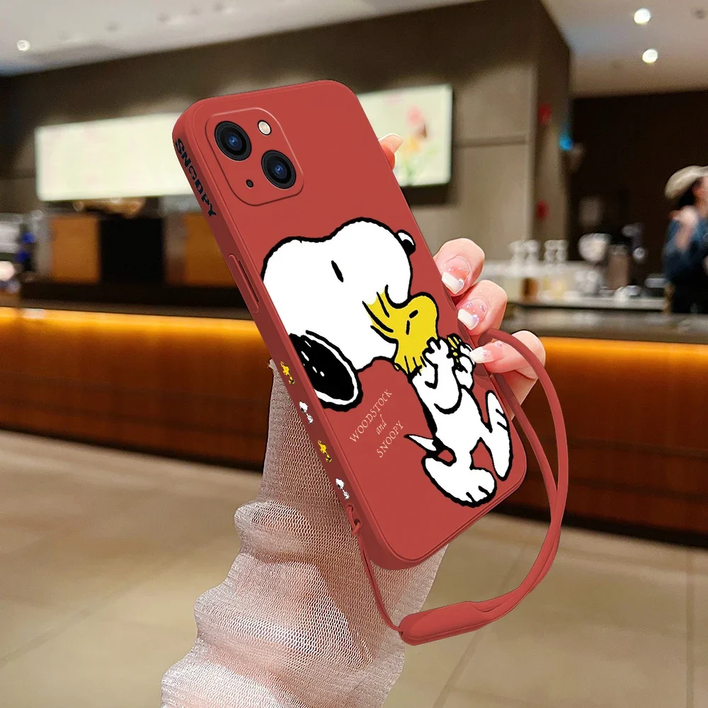thumbnail image 1 of Funda de silicona con dibujos animados para iPhone, carcasa con correa de mano, para modelos 15, 14, 13, 12, 11 Pro Max, Mini, X, XR, XS MAX, SE20, 8, 7 Plus, 1 of 5