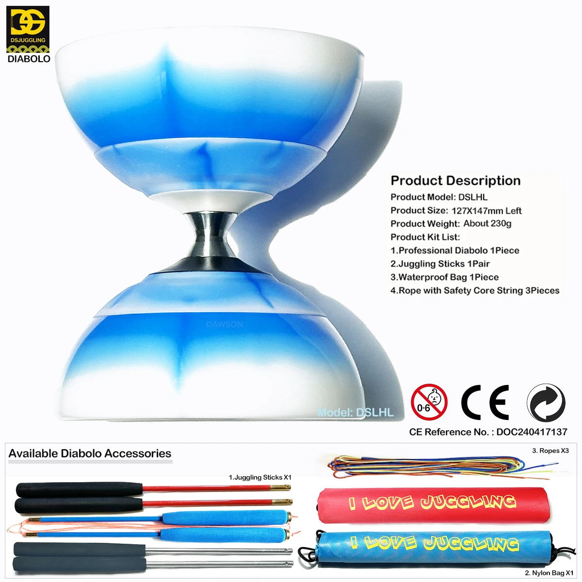 Triple Bearings Diabolo With Sticks Rope Set Packing Profissional Player Toys Flame-III diabolo toy