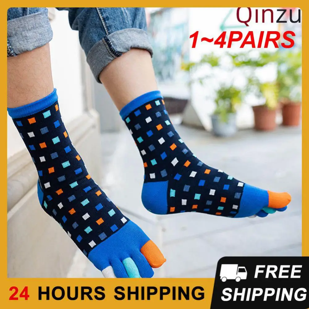 

1~4PAIRS Antibacterial Sports Socks Has Strong Water Absorption Correct The Shape Of Your Toes. Mens Five Finger Socks
