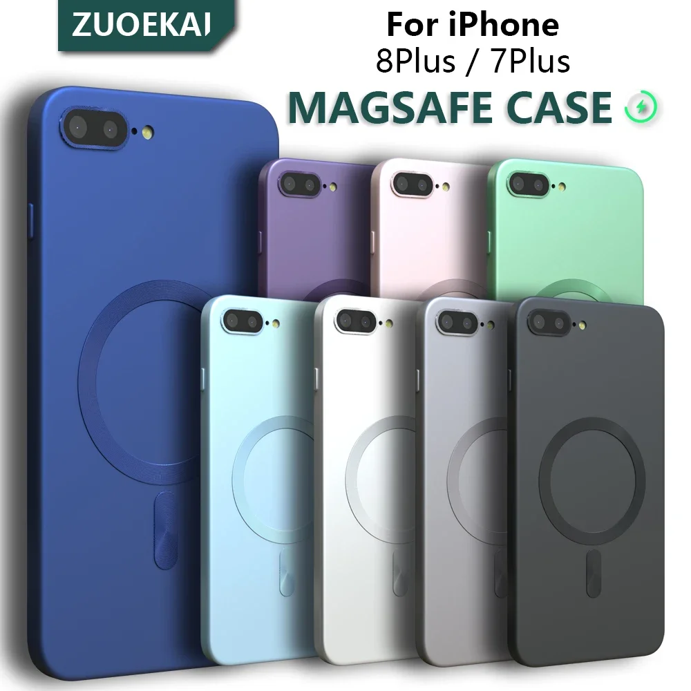 Luxury Wireless Charge Magsafe Silicone Case For iPhone 8Plus 15