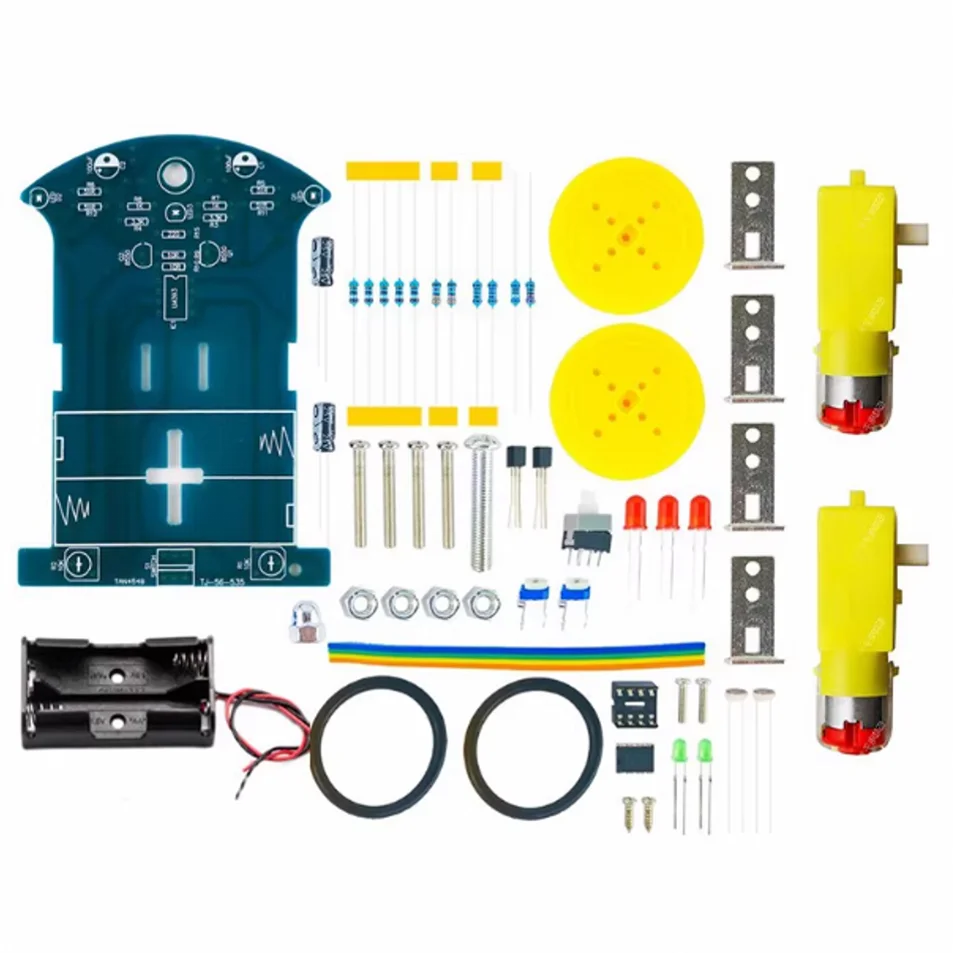 Kit Robot Suiveur de Ligne D2-7 DIY - Voiture Intelligente à Souder
