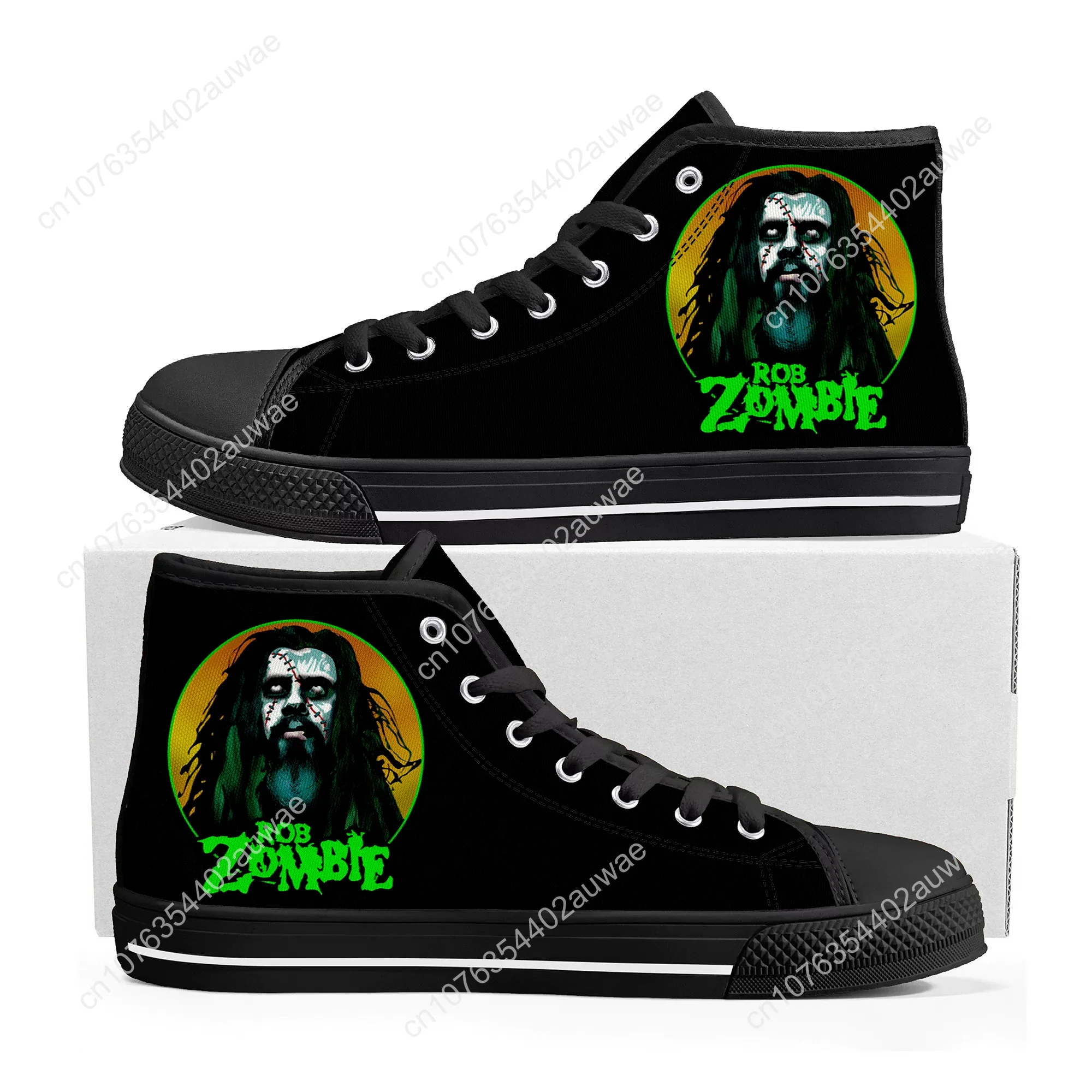 Rob Zombie Rock Singer High Top High Quality Sneakers Men Women Teenager Children Canvas Sneaker Casual Couple Shoes Custom Shoe