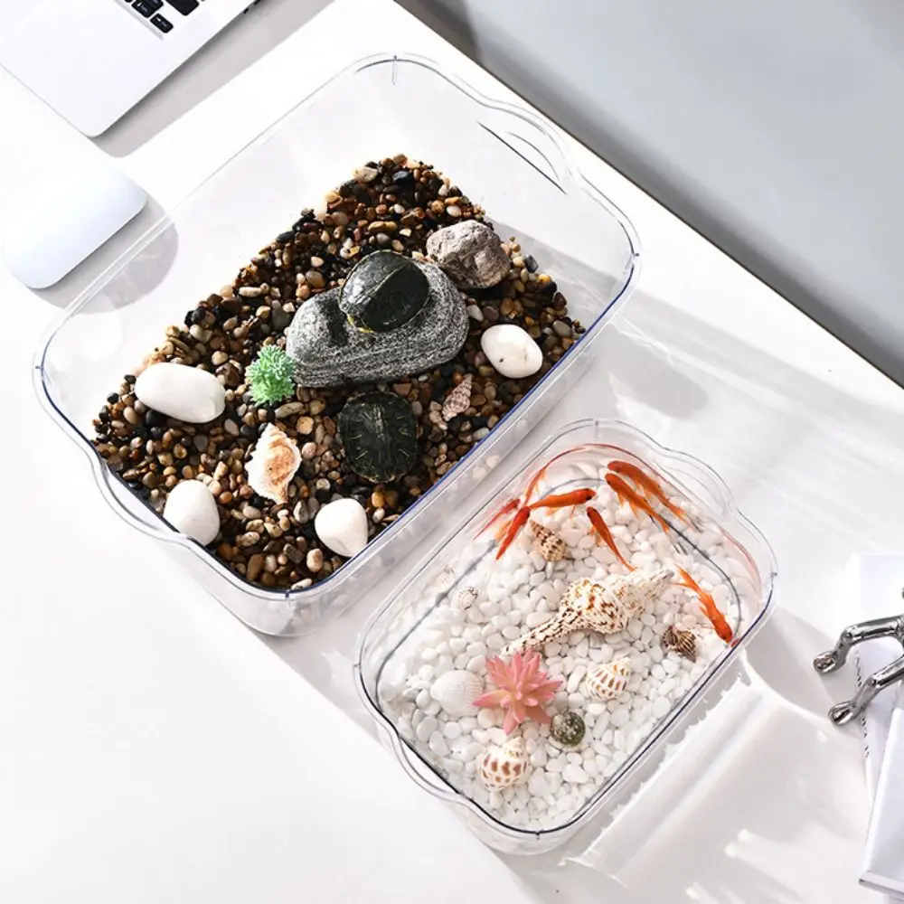 Transparent Explosion-proof Plastic Fish Tank Fall Prevention Water Plant Tank Mobile Small Fish PET