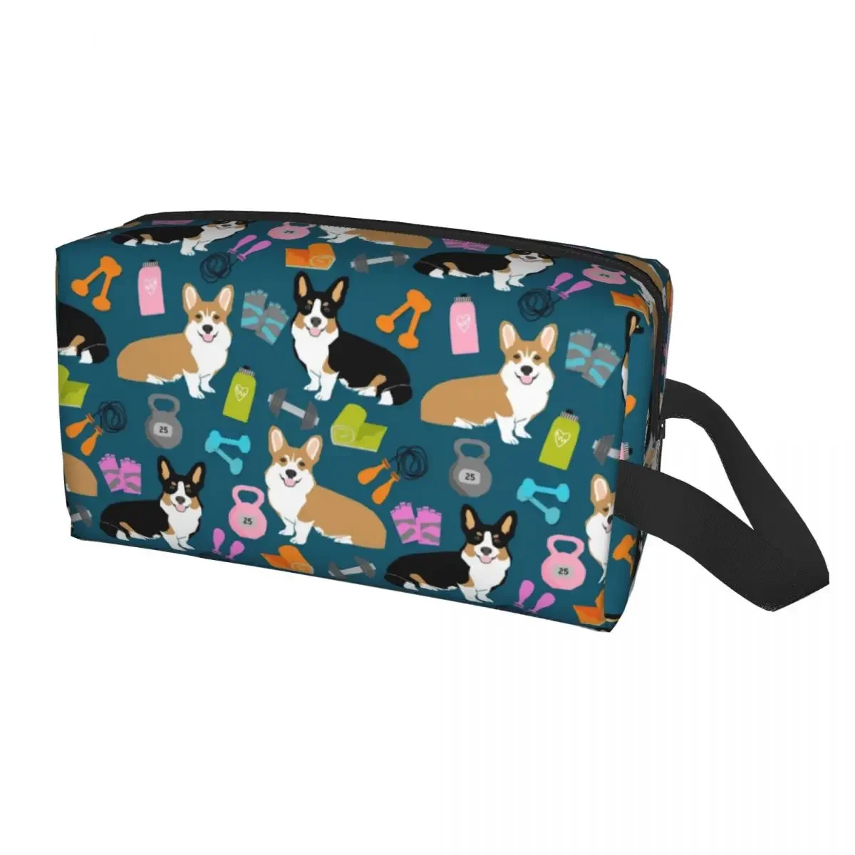 

Custom Welsh Corgi Dog Travel Cosmetic Bag for Women Toiletry Makeup Organizer Ladies Beauty Storage Dopp Kit