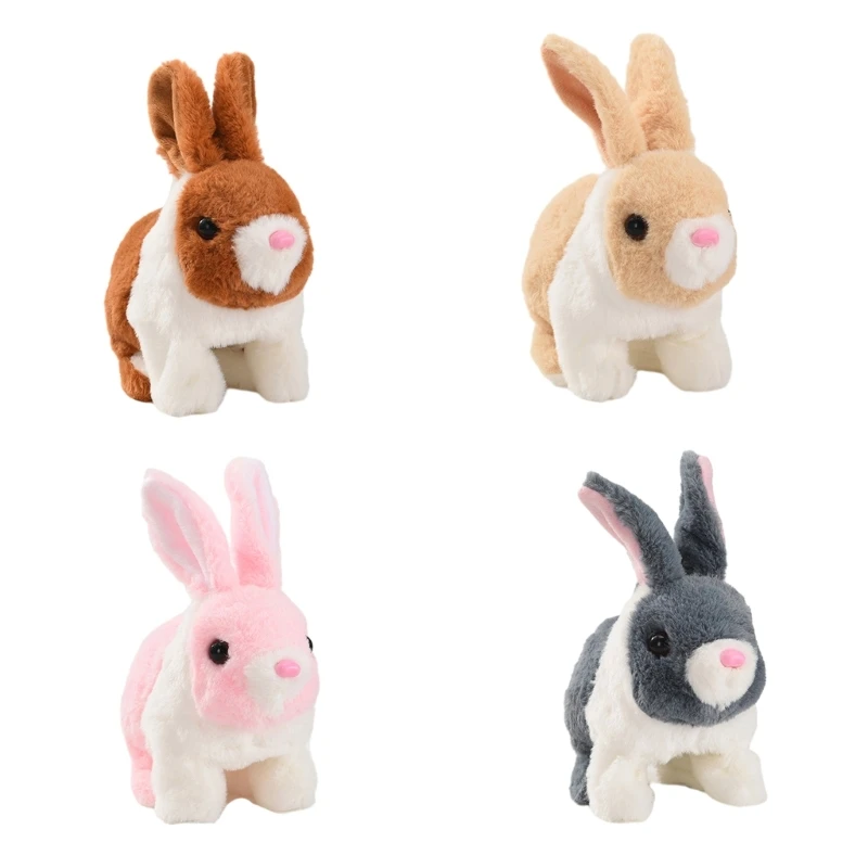 

Moveable Rabbit Plush Toy Toddler Crawling Learning Toy Rabbit Realistic Animal Toy Electronic Pet Baby Learning Gift