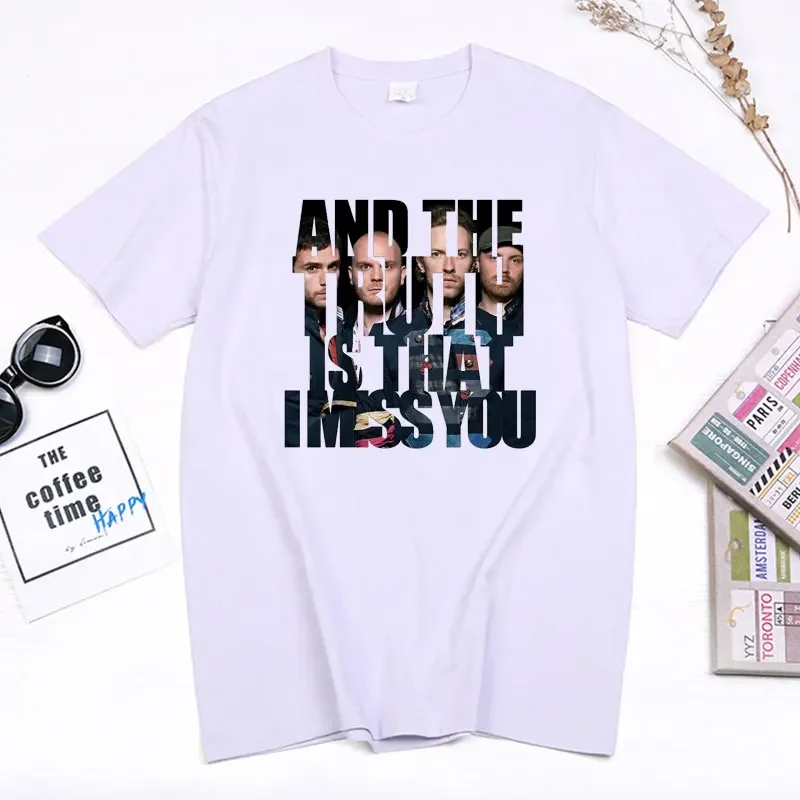 T-Shirt Pop Band T-Shirt Moda Uomo Coldplay T-Shirt A Maniche Corte Street Style Da Uomo Top Nuovo Arrivo Y2K Versione Coreana Tee