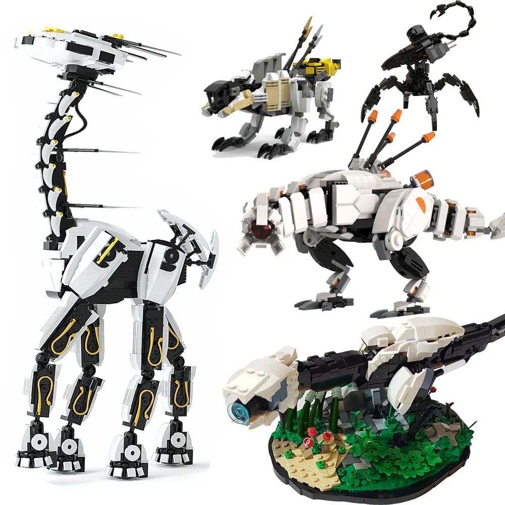 Moc Game Horizons Zero Dawned Blocks Meccanico Monster Action Dragon Dinosaur Corrutor War Machine Building Block Childrentoy