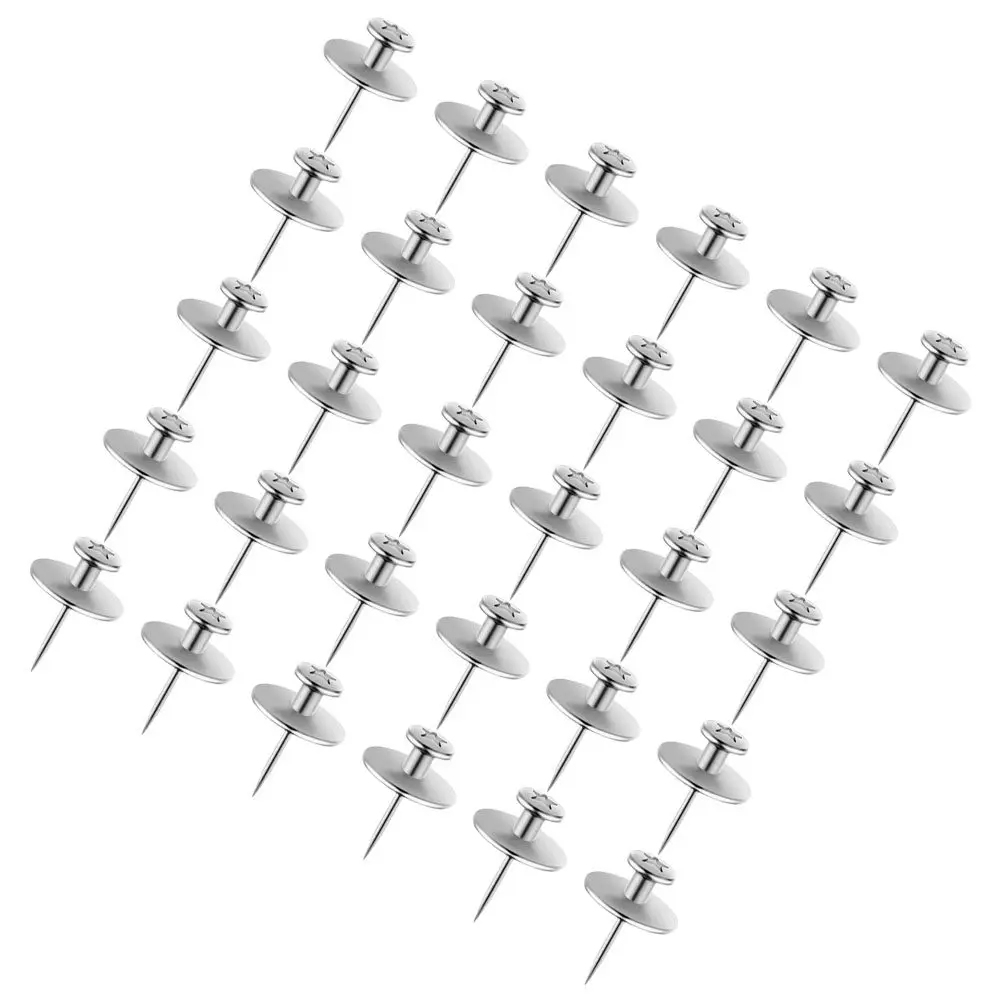 30Pcs 아연 합금 플랫 탑 푸시핀 교체 가능한 압정 지리 수업에 편리한 소형 압정 여행 사진 게시판