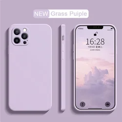 Premium Shockproof Liquid Silicone Phone Case - Soft and Durable Protection Cover for iPhone X XS (Grass Purple)