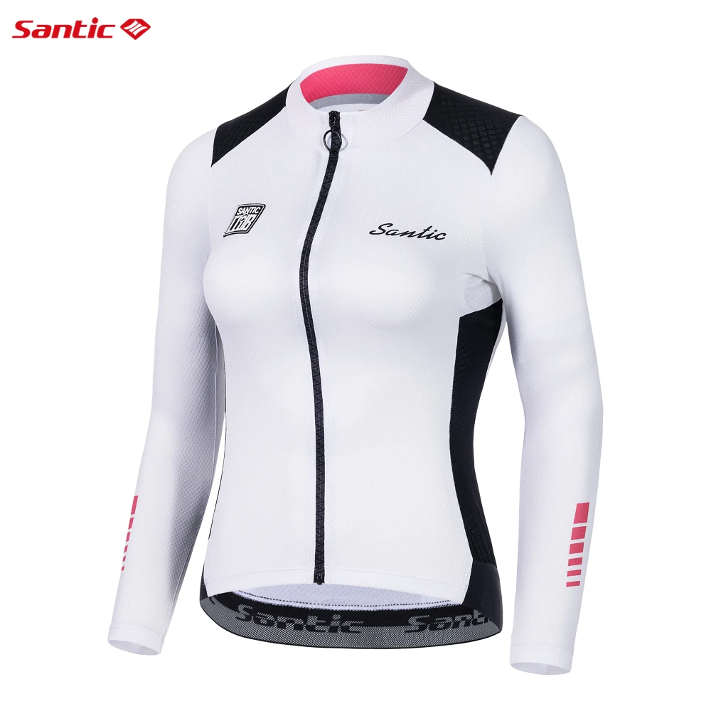 thumbnail image 1 of Santic - Maillot de ciclismo para mujer, de verano, de manga larga, transpirable, para ciclismo de montaña o de carretera, para equipos, 1 of 5