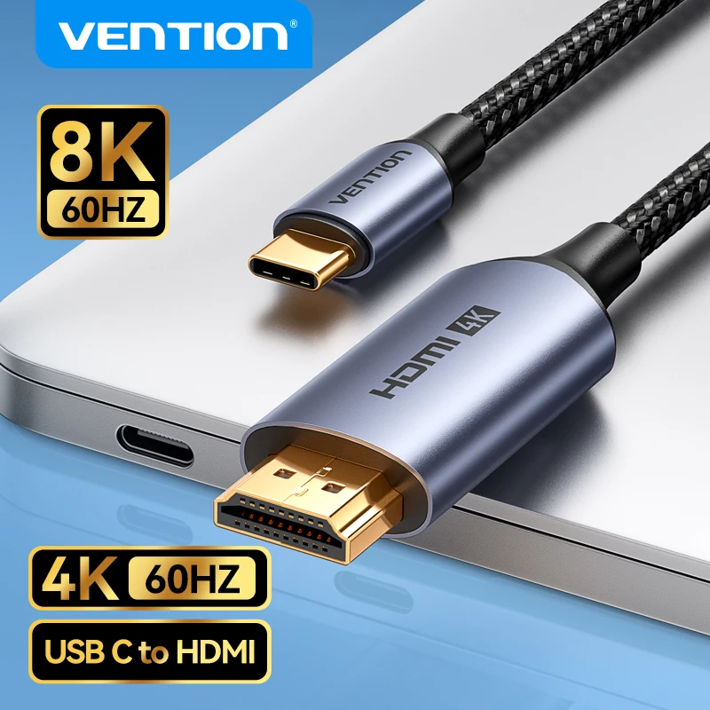 Type C to HDMI-compatible Cable 8K/60Hz 4K/120Hz For MacBook Pro iMac iPad Pro For Samsung Xiaomi USB C to HDMI 2.1