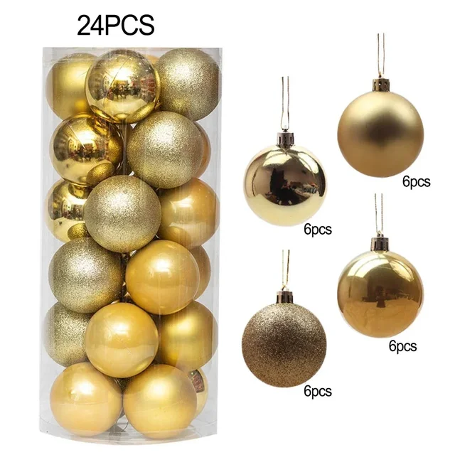 24pcs Small 3cm Christmas Baubles Balls for Tree Decoration 7