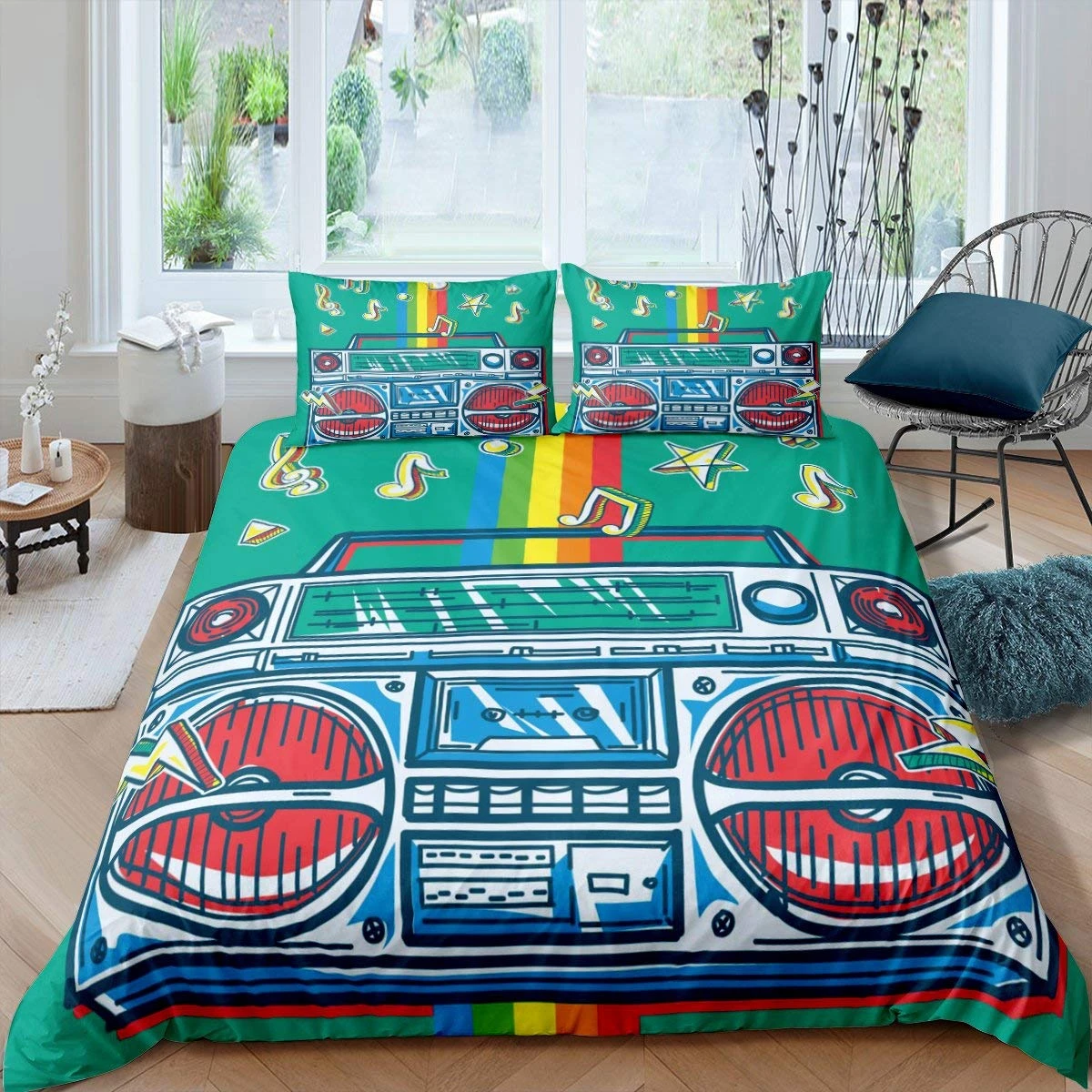Rock Music Duvet Cover King Jazz Music Bedding Set for Teens Hip Hop