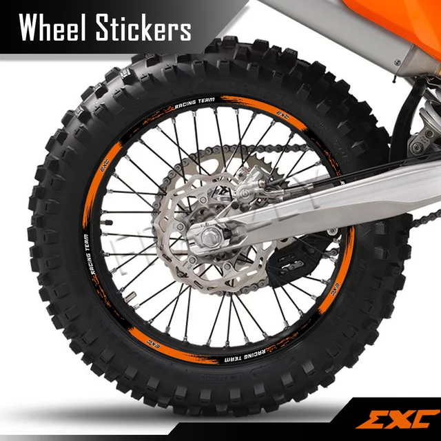 For KTM EXC 125 200 250 300 350 400 450 500 525 530 EXC-F Reflective Motorcycle Accessories Wheel Sticker Rim Decal Stripe Tape