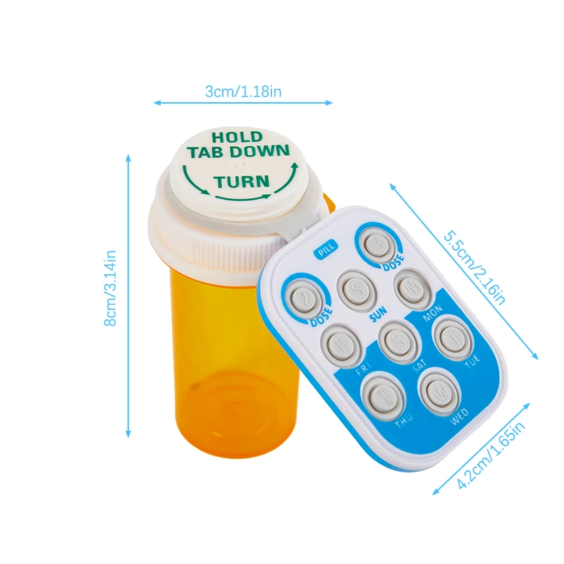 Pill Tracker Reusable Medication Dose Tracker For Most Bottles Memory Aid  Medication Dose Tracker Button Recording Tracker Fits