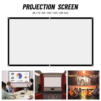 Schermo del proiettore portatile tenda semplice Anti-luce 60 72 84 100 120 schermo di proiezione da 150 pollici per Display KTV Home Office