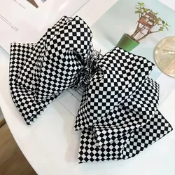 Elegant Spring Plaid Bow Hair Pin - Large Size Hair Accessory (Plaid)