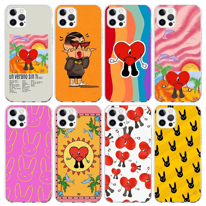 Чехол для телефона с принтом «плохой кролик», силиконовый чехол для iPhone 15 14 13 12 Mini 11 Pro Max 7 Plus X XS XR 8 + SE
