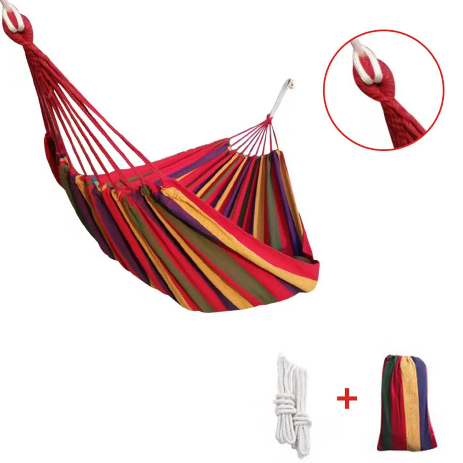 Camping Hammock with Sturdy Rope, Outdoor Hammock for Beach,