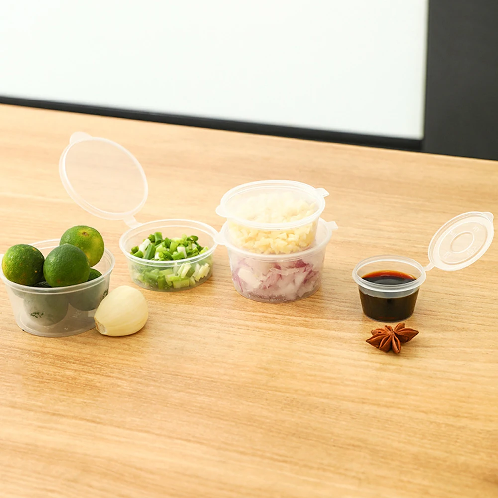 

50pcs Packaged Sauce Box Transparent Plastic Box Disposable Seasoning Box Multi Size Multi Function Seasoning Box Kitchen Travel