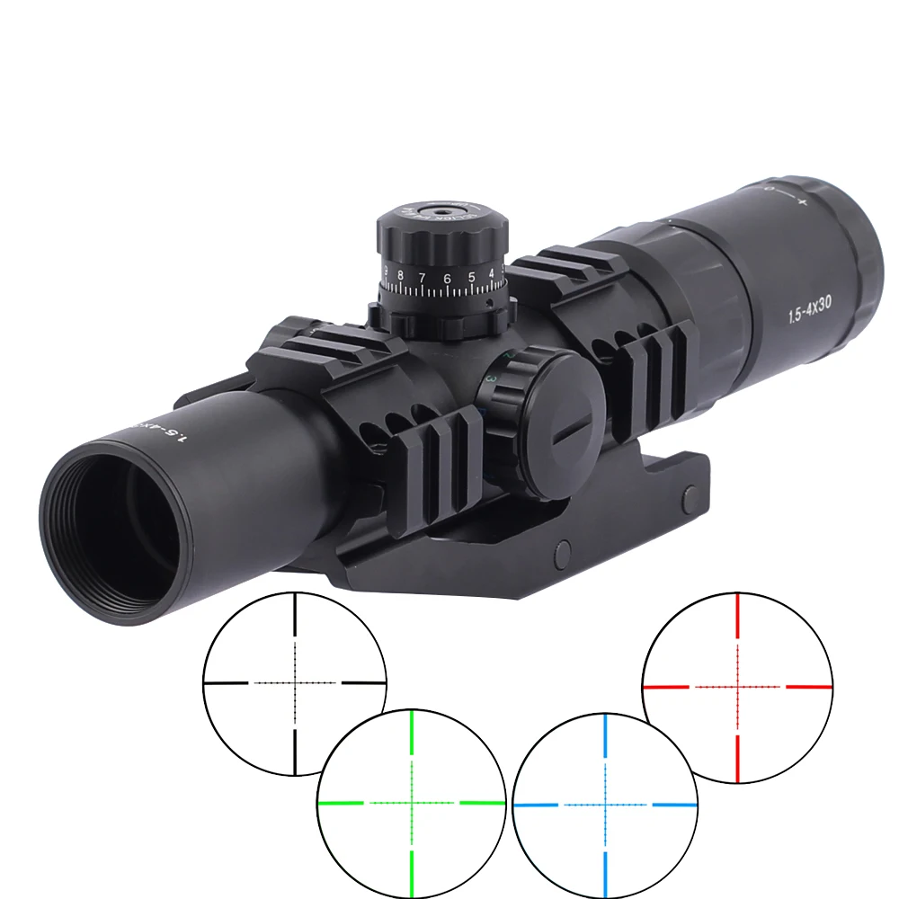 

Оптический прицел SPINA OPTICS 1,5-4X30, водонепроницаемый тактический прицел с красной, синей, зеленой подсветкой, сетка для охоты на открытом воздухе