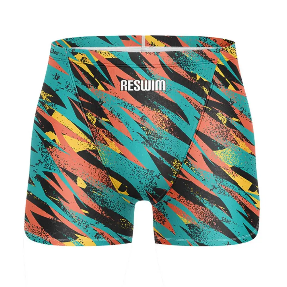 Mens Swim Jammer Swimsuit Shorts Athletic Training Summer Beach Tights Swimwear Quick Dry Swimming Trunks Surf Diving Pants
